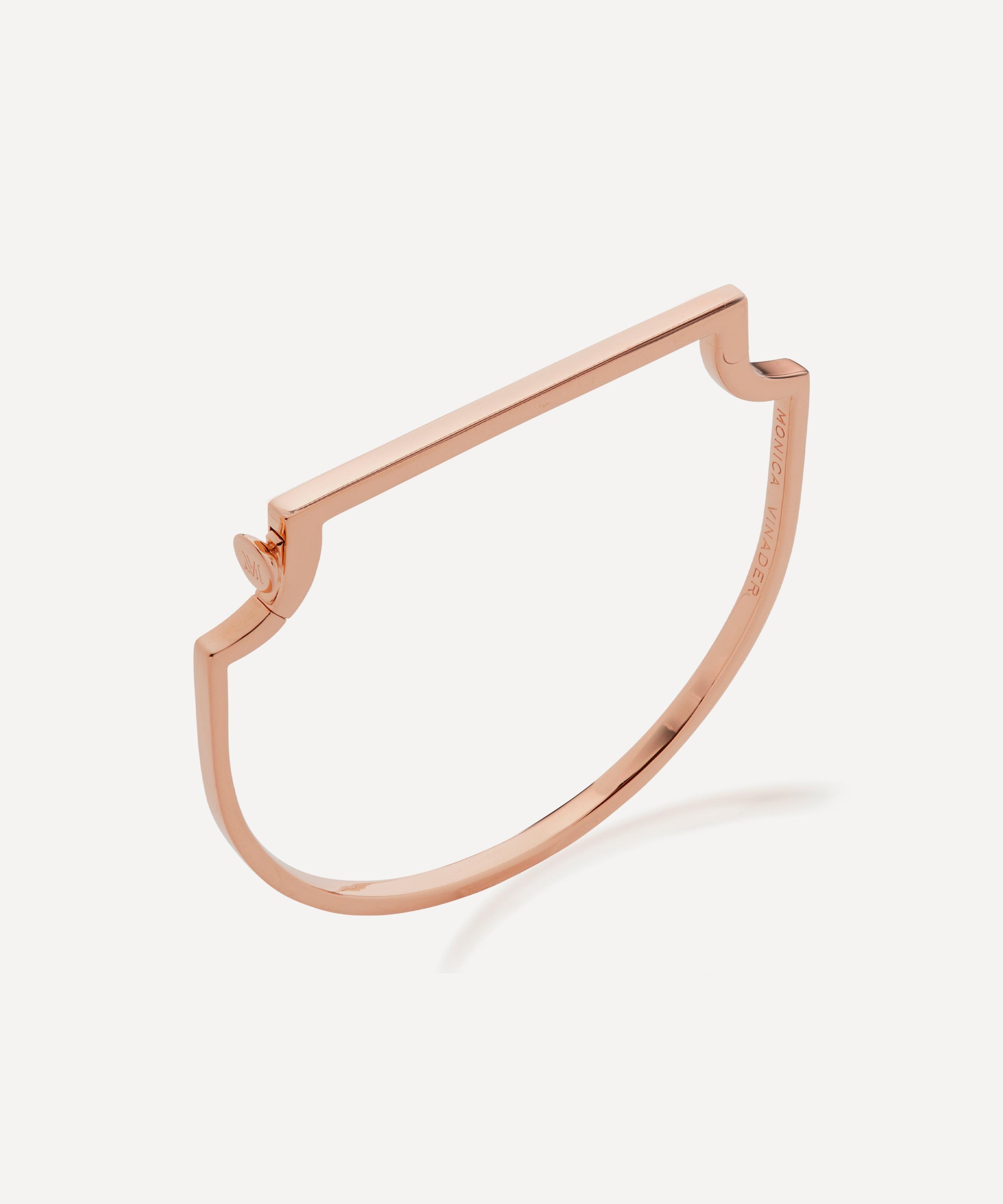 Monica Vinader - Rose Gold Plated Vermeil Silver Signature Skinny Bangle image number 0