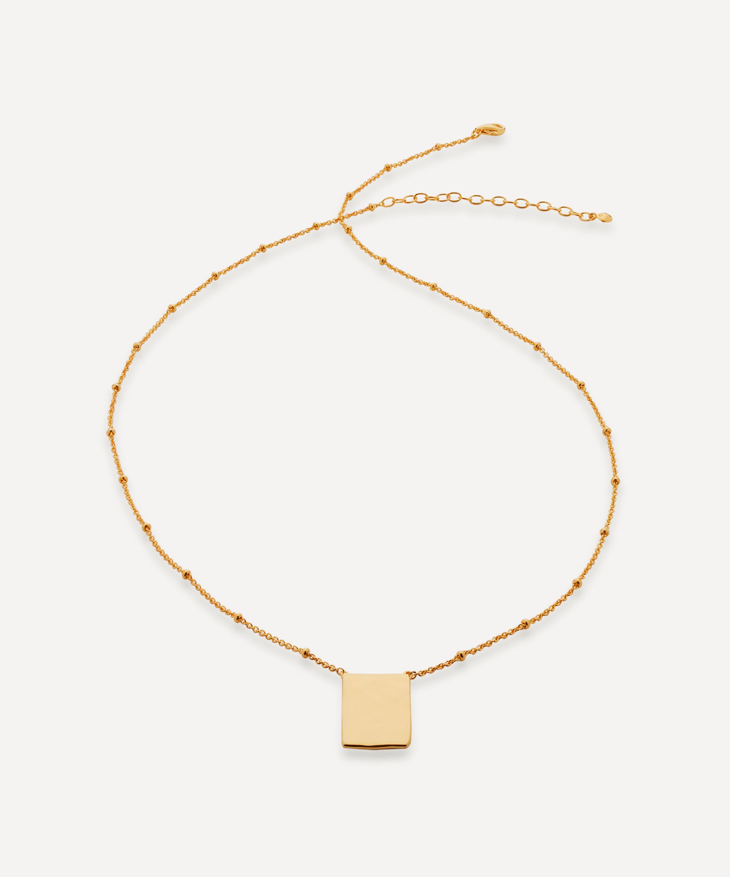 Monica Vinader - Gold Plated Vermeil Silver Siren Muse ID Pendant Necklace image number 0