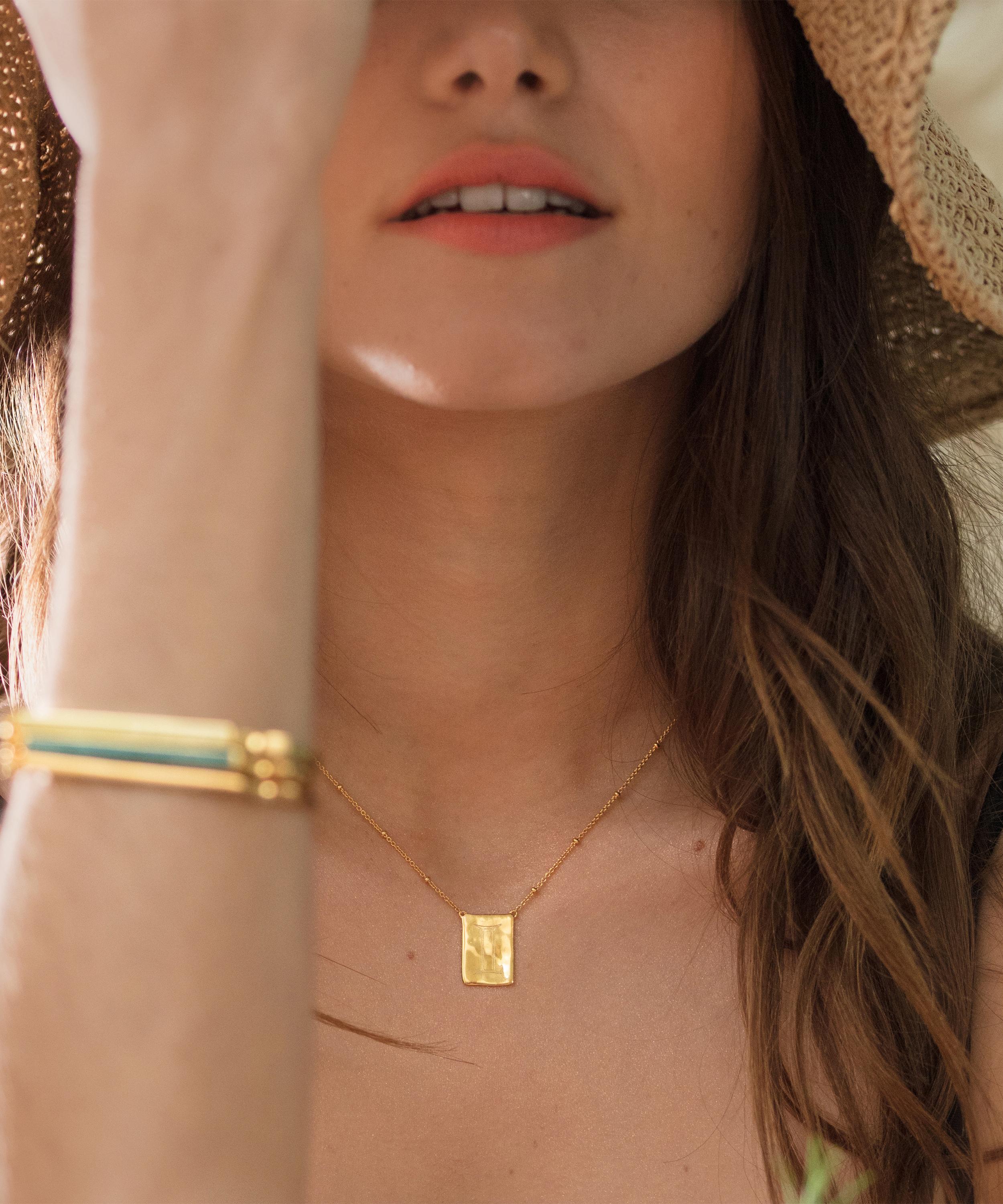 Monica Vinader - Gold Plated Vermeil Silver Siren Muse ID Pendant Necklace image number 2