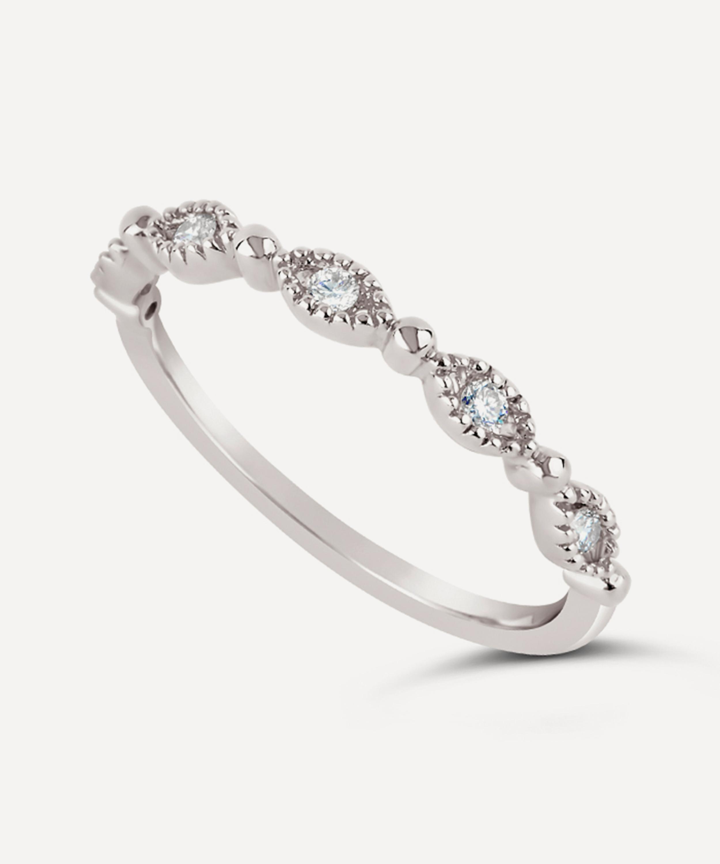 Dinny Hall - 14ct White Gold Jasmine Diamond Half Eternity Ring image number 2