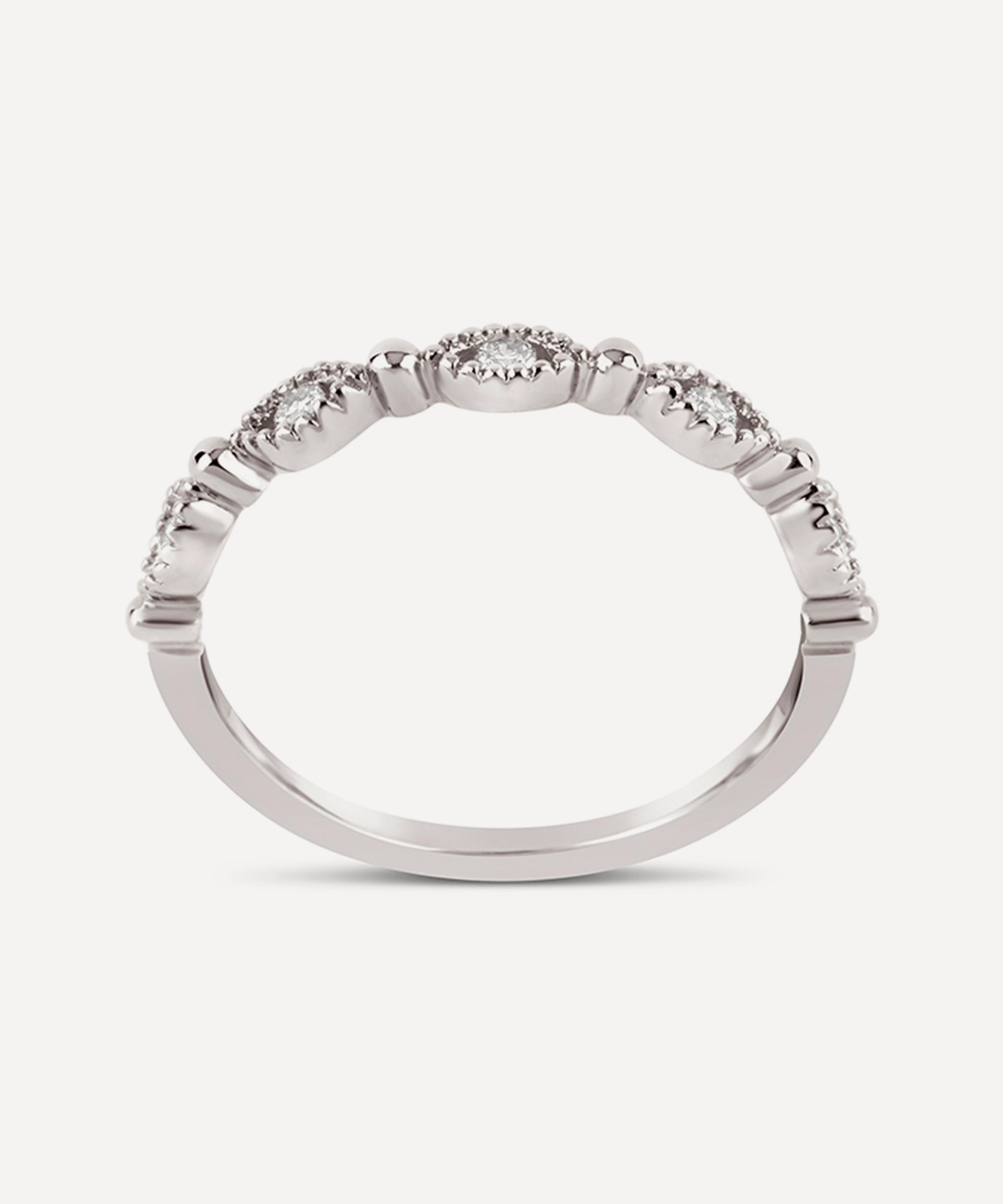 Dinny Hall - 14ct White Gold Jasmine Diamond Half Eternity Ring image number 4