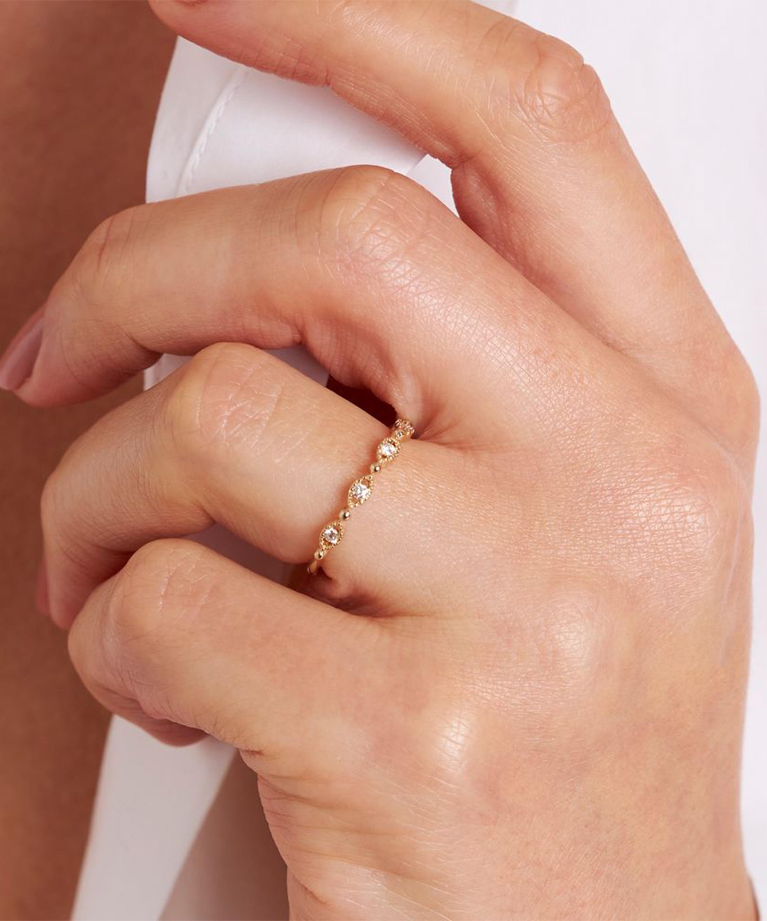 Dinny Hall - 14ct Gold Jasmine Diamond Half Eternity Ring image number 1