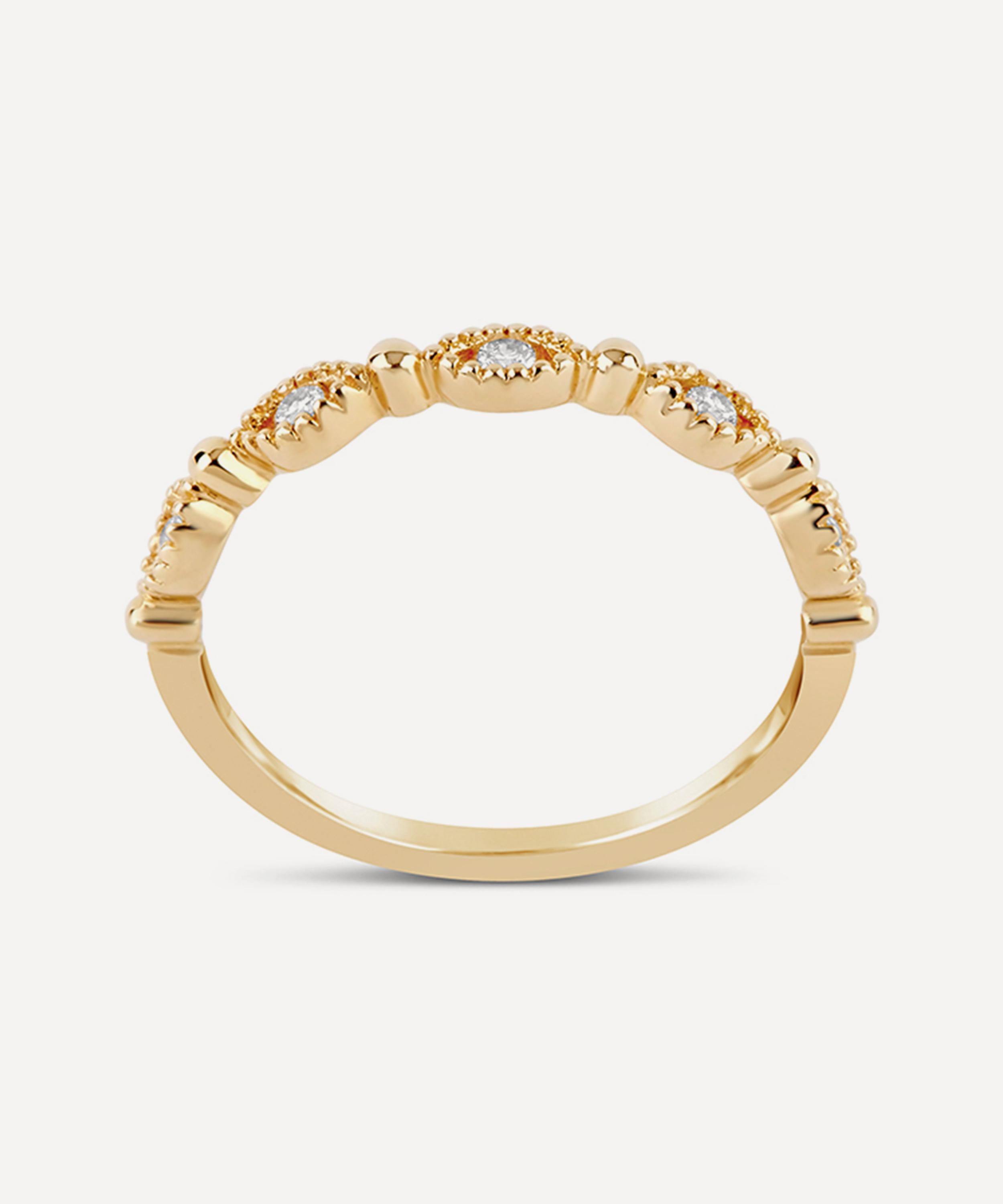 Dinny Hall - 14ct Gold Jasmine Diamond Half Eternity Ring image number 4