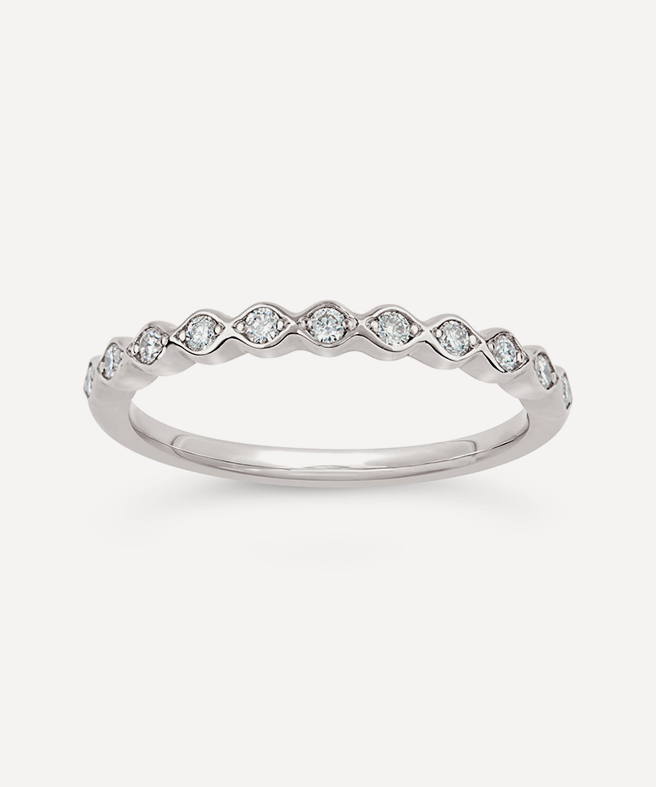Dinny Hall - 14ct White Gold Rosemary Diamond Half Eternity Ring image number 0