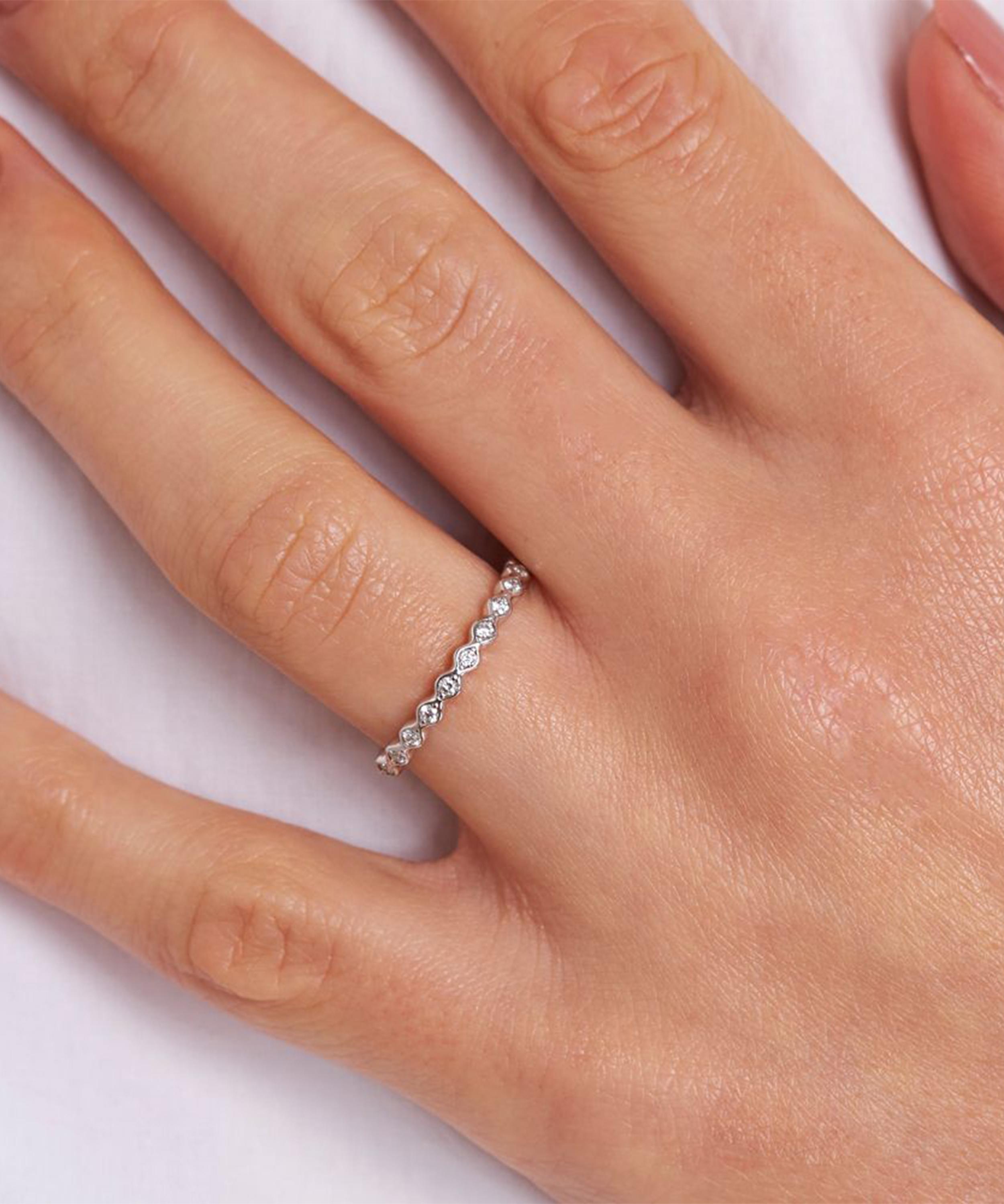 Dinny Hall - 14ct White Gold Rosemary Diamond Half Eternity Ring image number 1