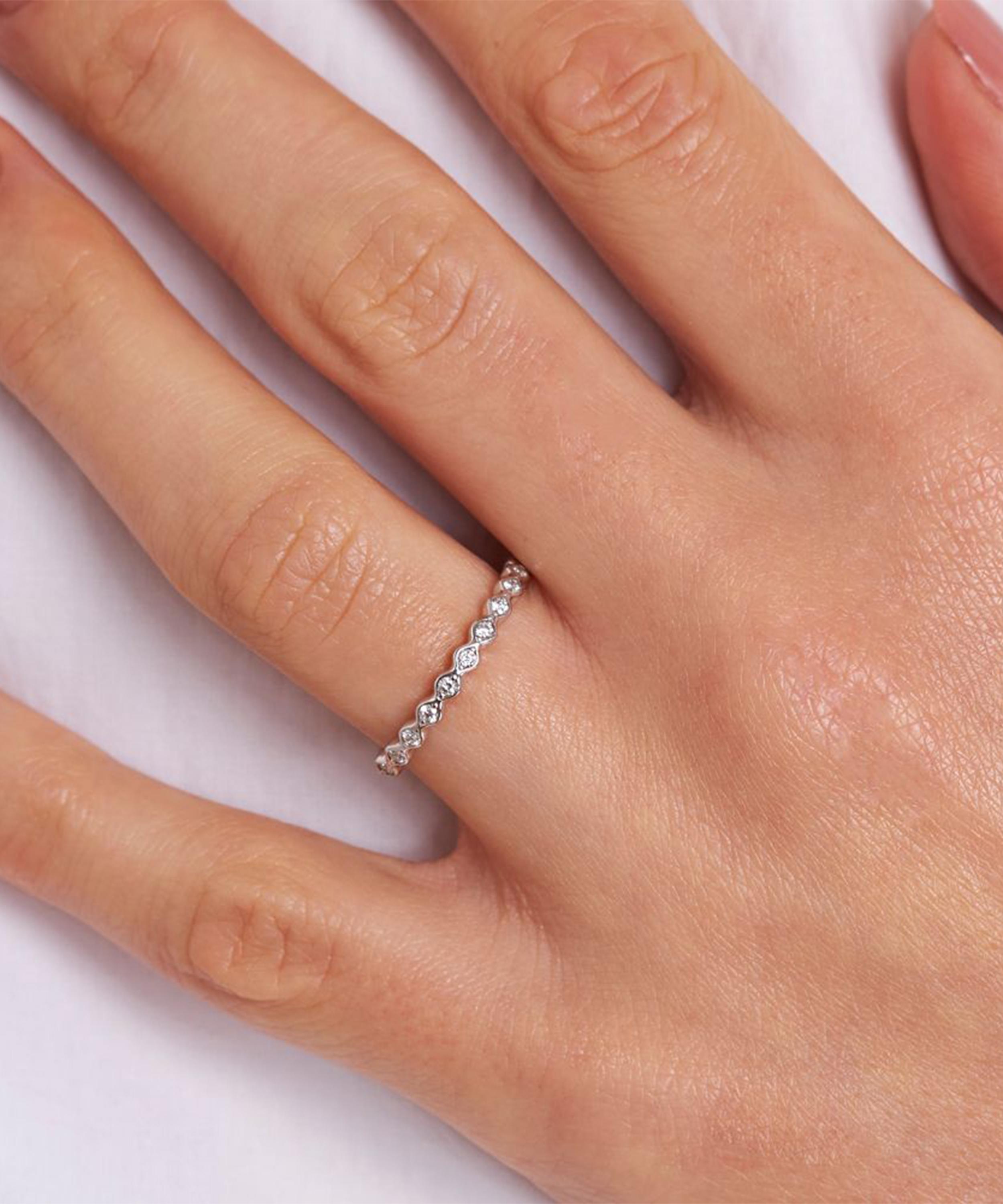 Dinny Hall 14ct White Gold Rosemary Diamond Half Eternity Ring