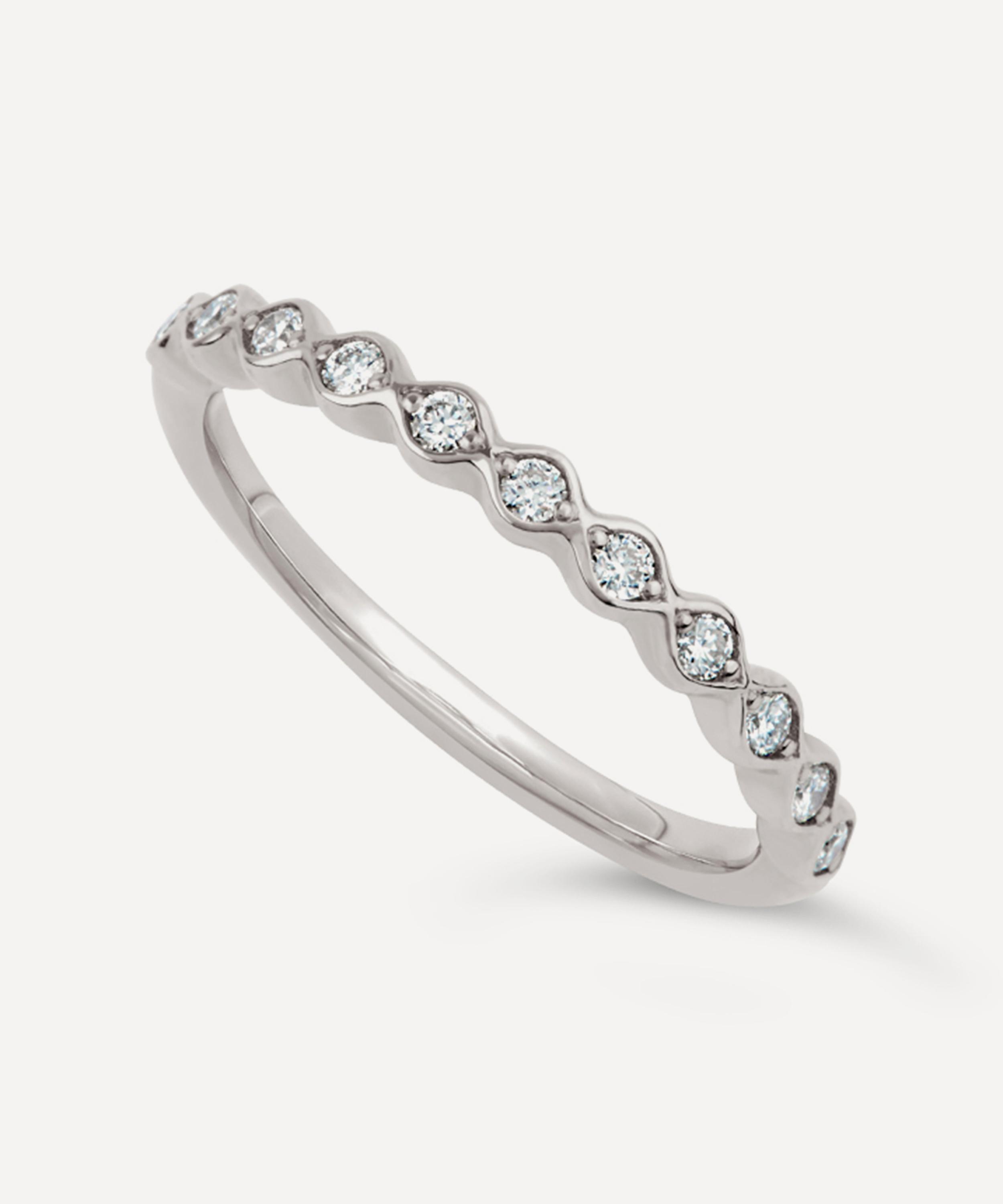 Dinny Hall - 14ct White Gold Rosemary Diamond Half Eternity Ring image number 2