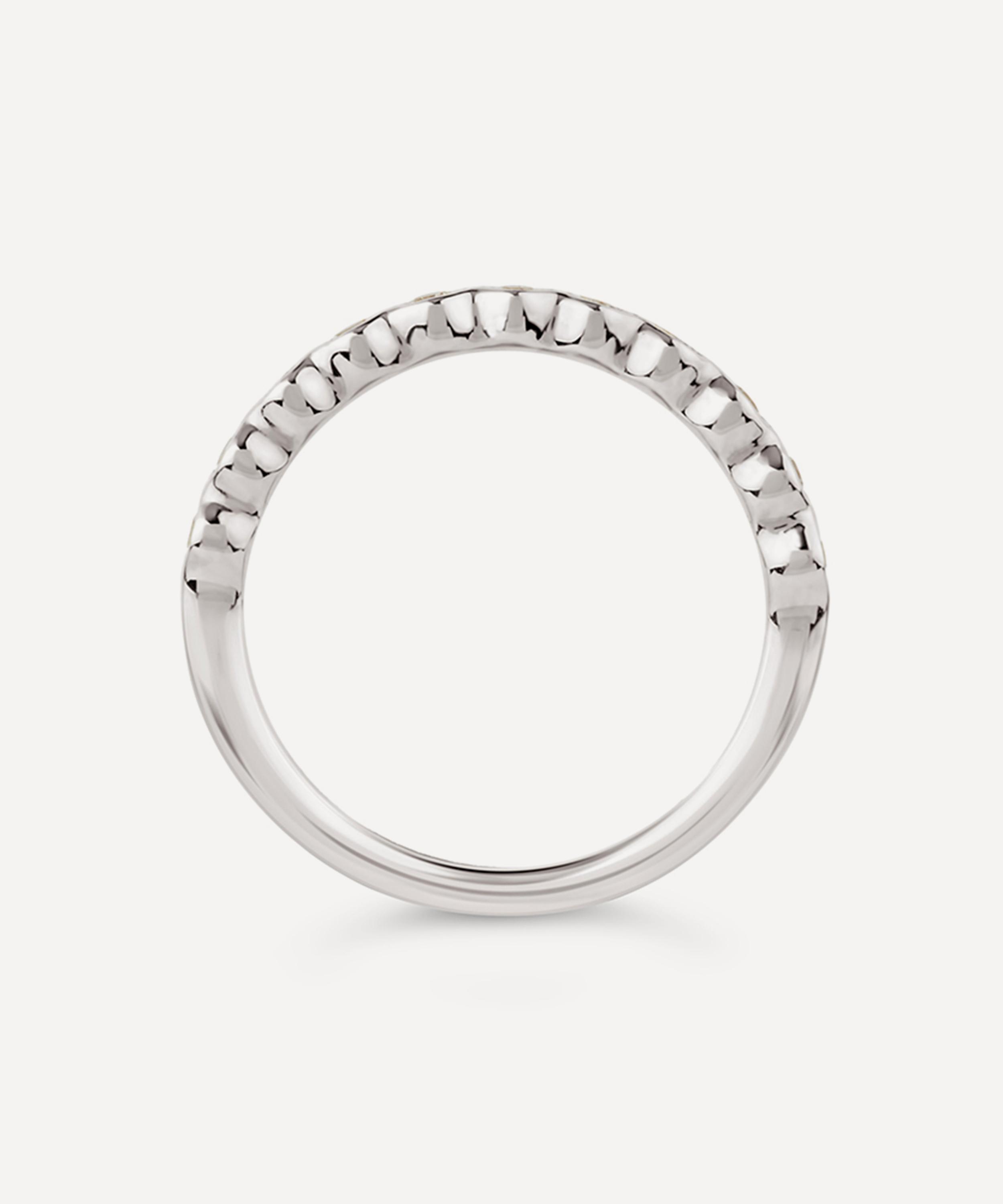 Dinny Hall - 14ct White Gold Rosemary Diamond Half Eternity Ring image number 4