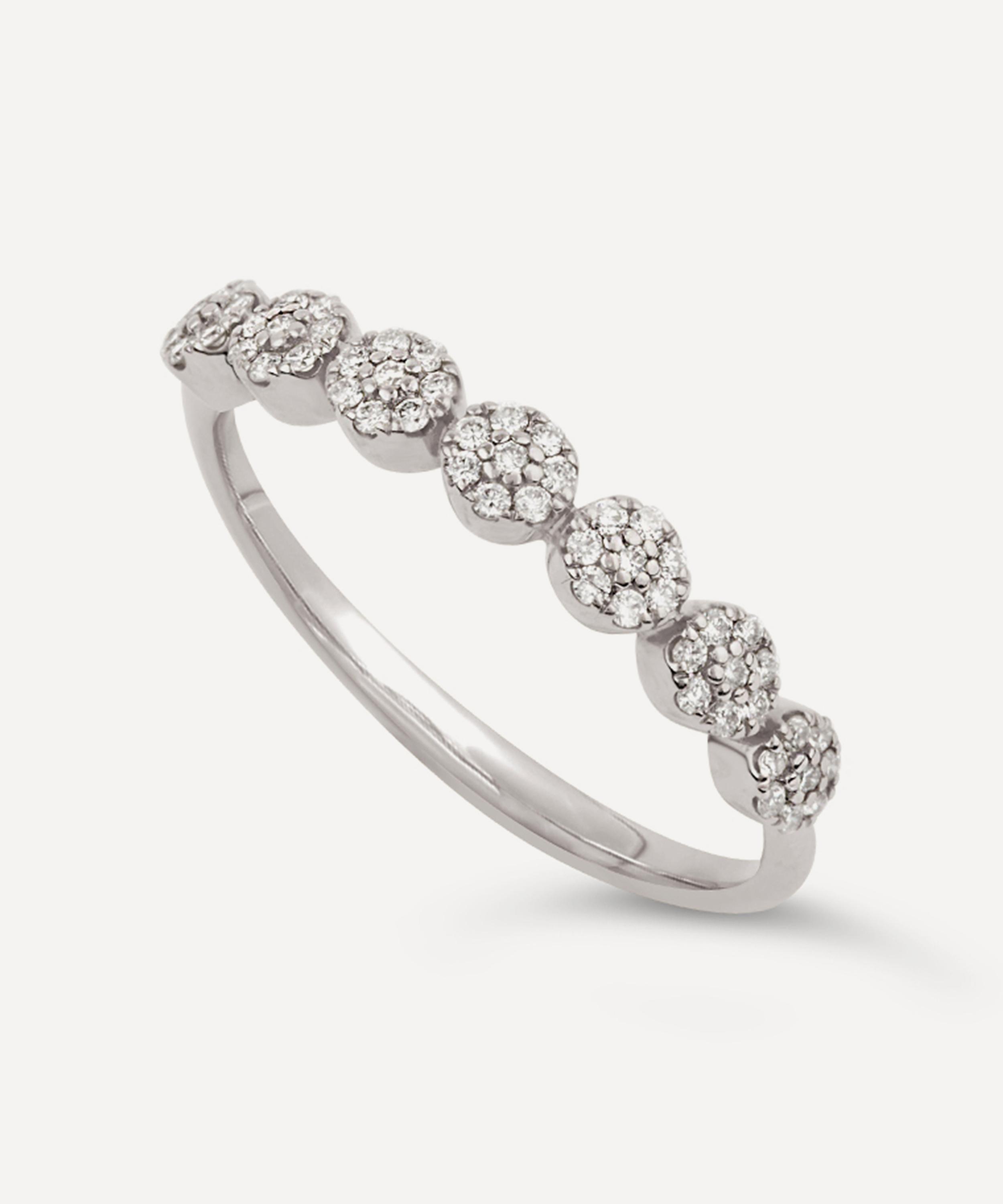 Dinny Hall - 14ct White Gold Starflower Diamond Half Eternity Ring image number 3