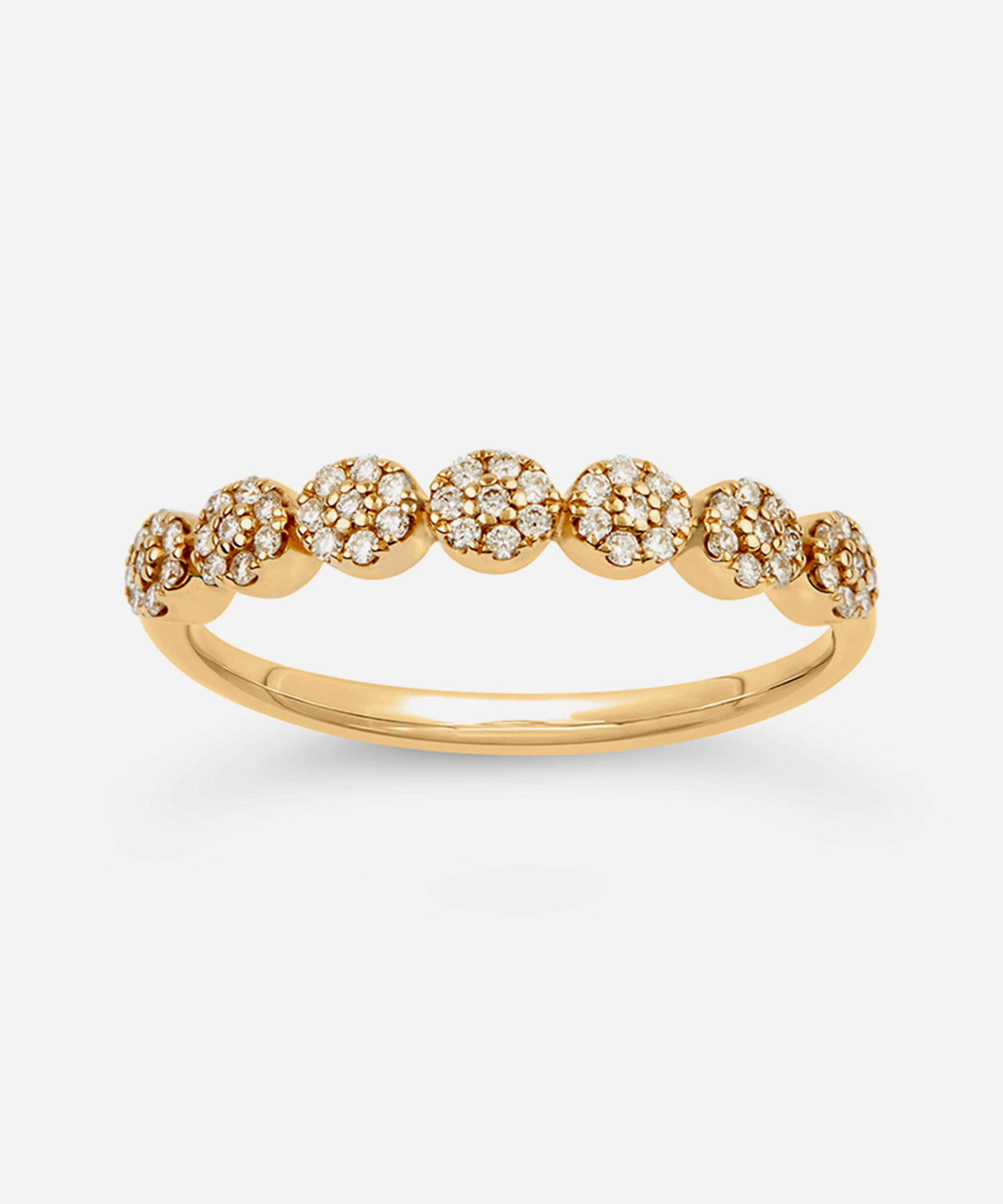 Dinny Hall - 14ct Gold Starflower Diamond Half Eternity Ring image number 0