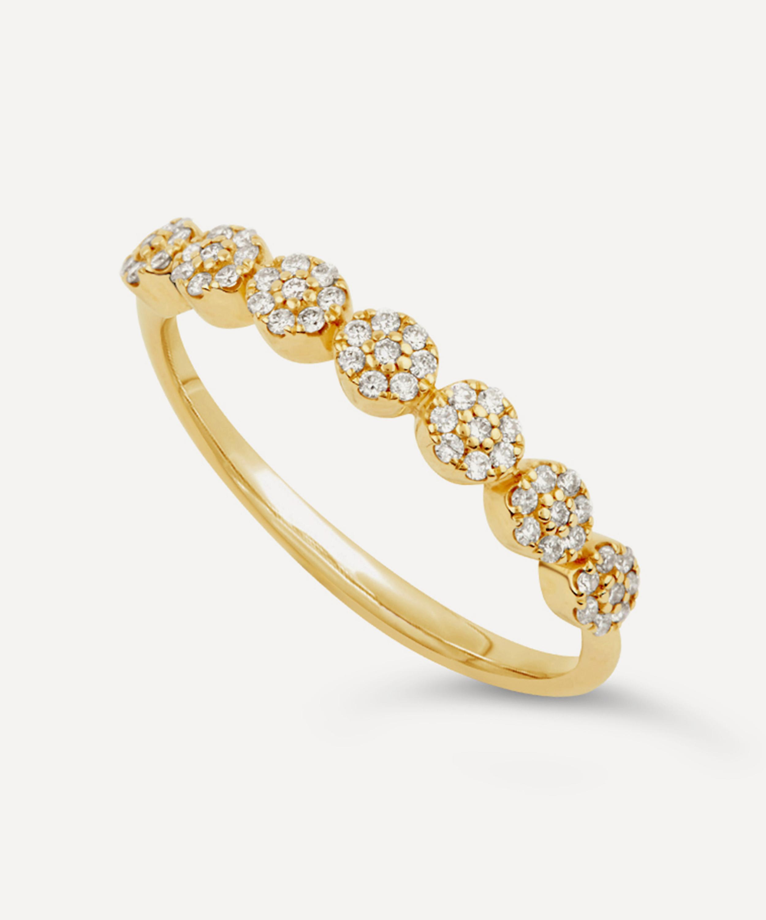 Dinny Hall - 14ct Gold Starflower Diamond Half Eternity Ring image number 3