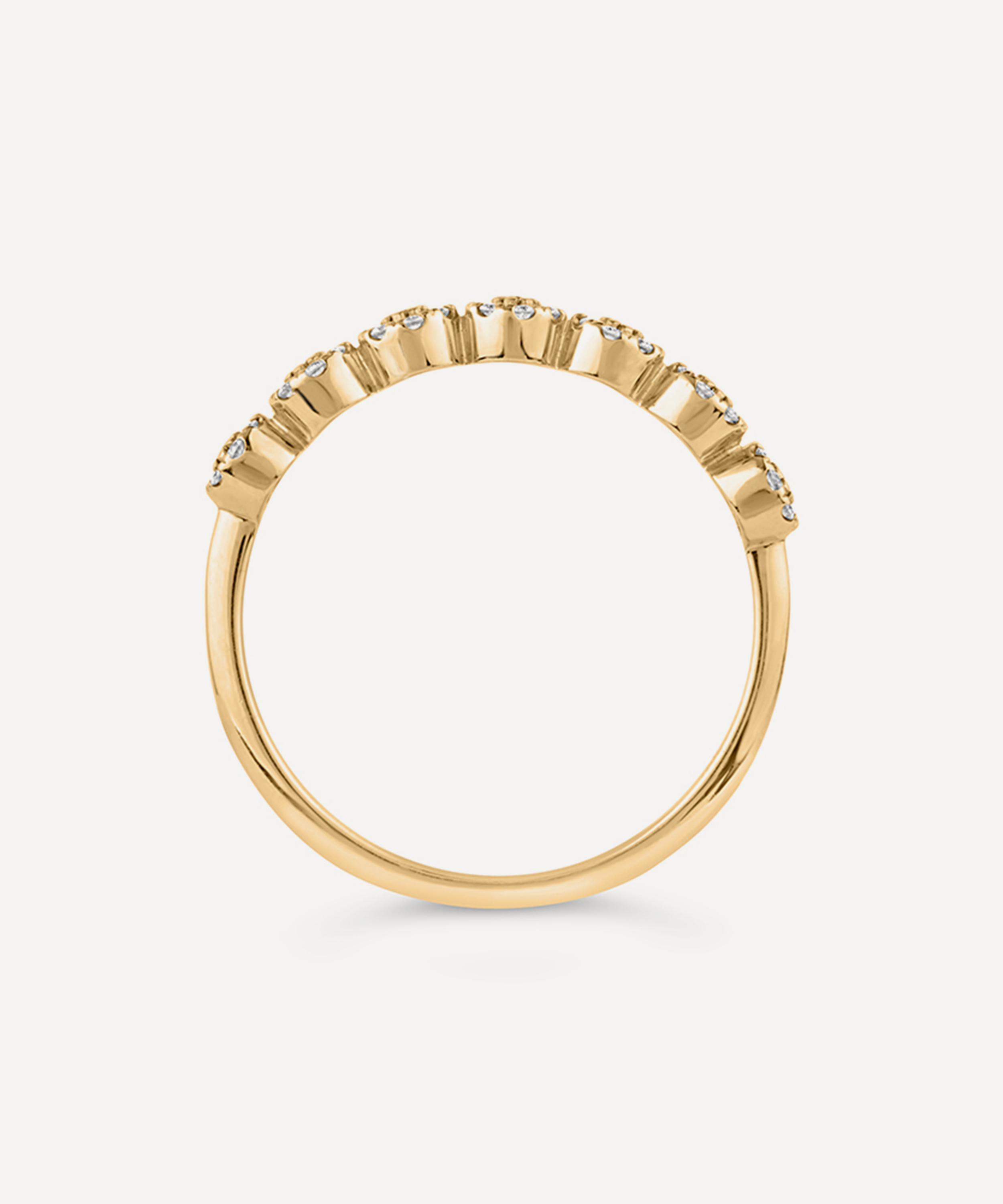 Dinny Hall - 14ct Gold Starflower Diamond Half Eternity Ring image number 4