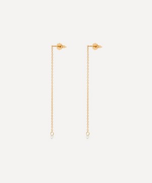 Satomi Kawakita - 18ct Gold Diamond Chain Drop Earrings image number 2