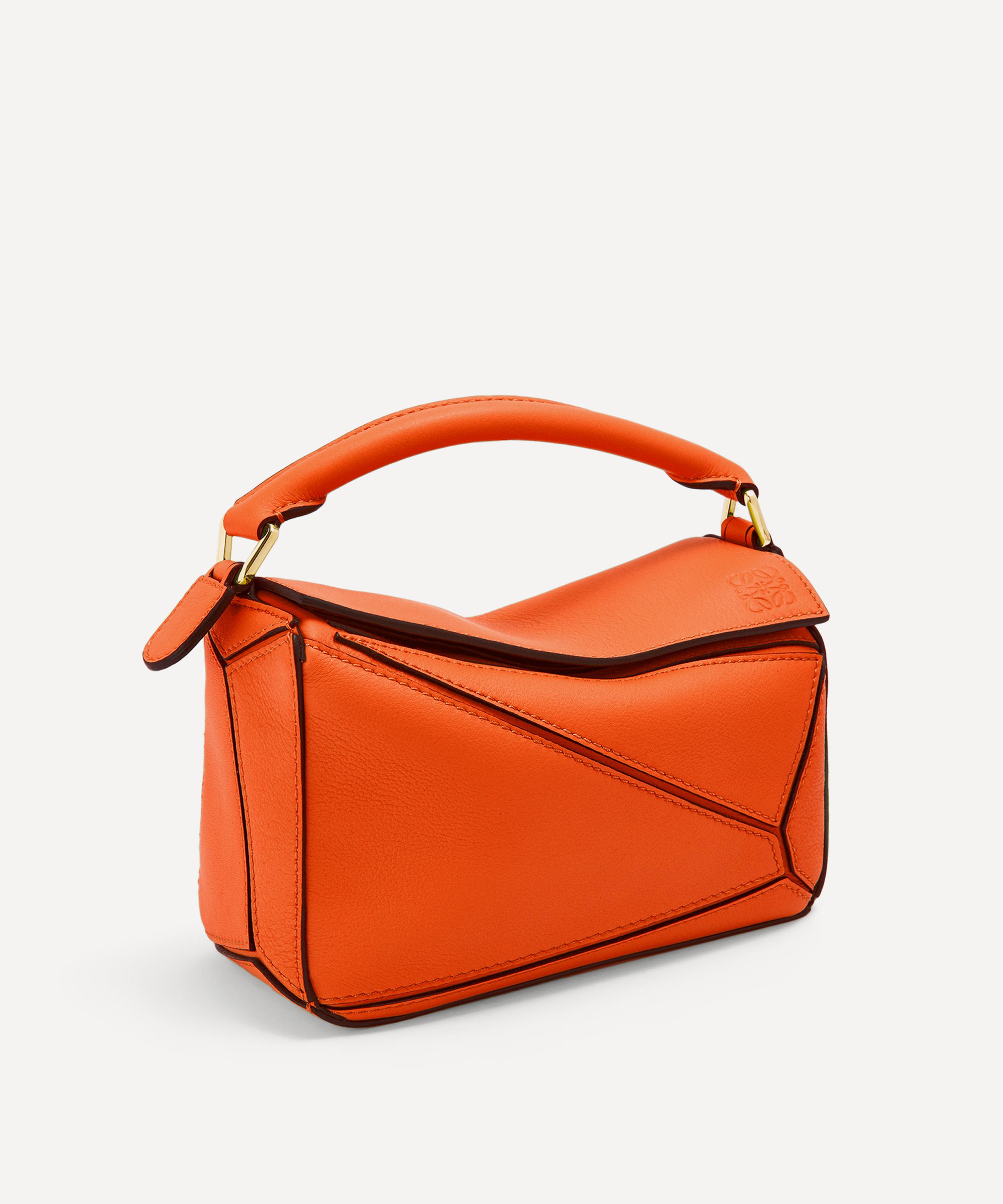 LOEWE Puzzle Mini Leather Shoulder Bag Orange