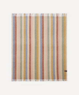 The Tartan Blanket Co. - Rainbow Stripe Recycled Wool Blanket image number 1