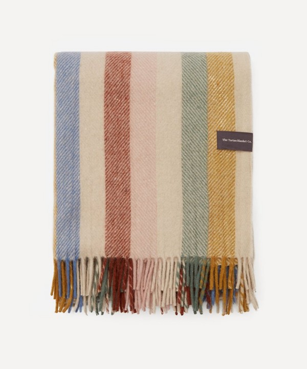 The Tartan Blanket Co. - Rainbow Stripe Recycled Wool Blanket image number null