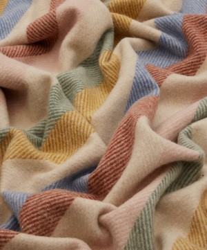 The Tartan Blanket Co. - Rainbow Stripe Recycled Wool Blanket image number 2