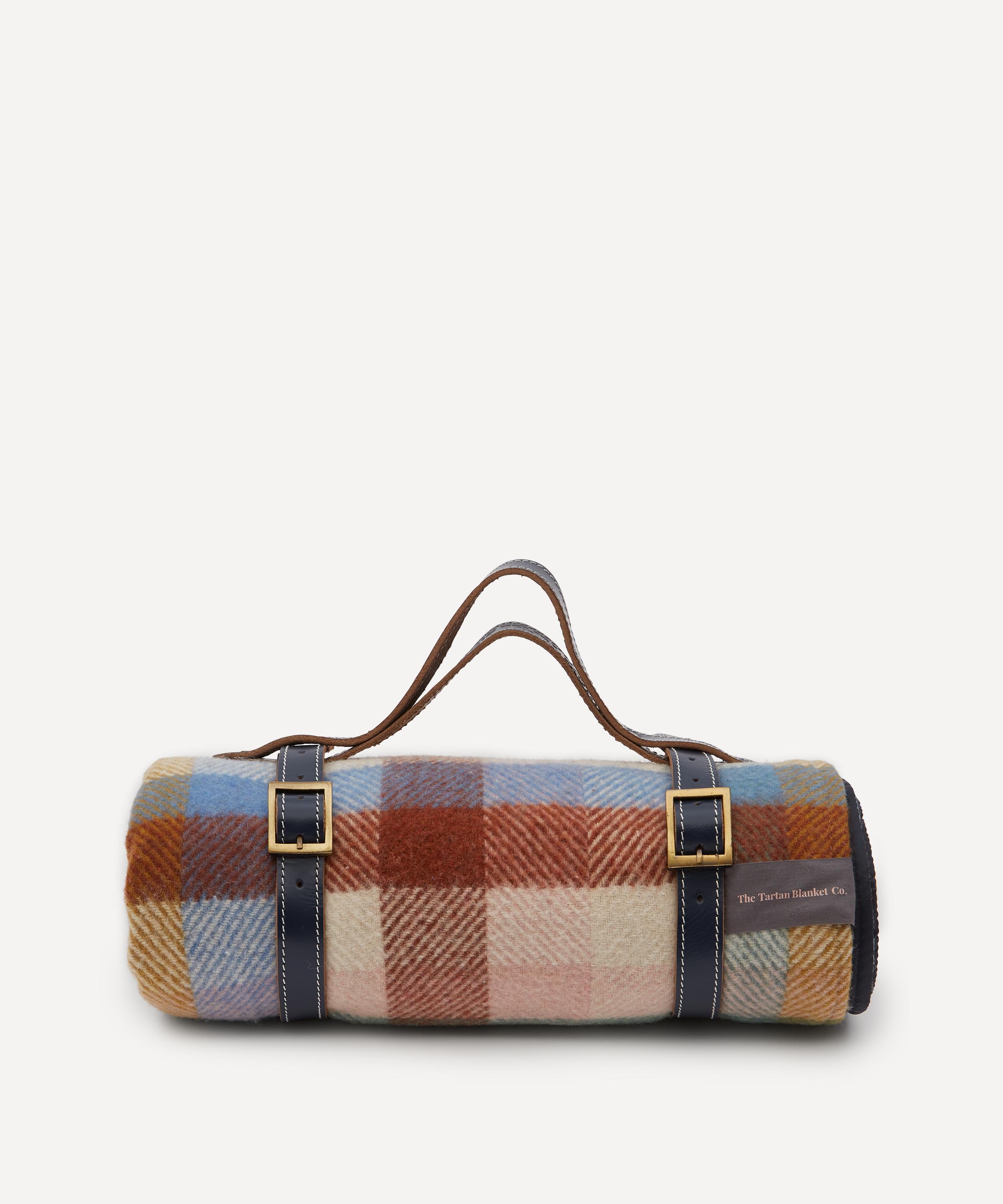The Tartan Blanket Co. - Rainbow Check Recycled Wool Picnic Blanket image number 0
