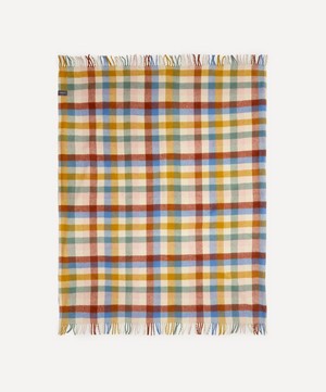 The Tartan Blanket Co. - Rainbow Check Recycled Wool Picnic Blanket image number 1
