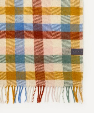 The Tartan Blanket Co. - Rainbow Check Recycled Wool Picnic Blanket image number 2