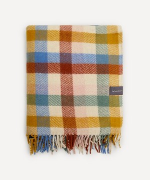 The Tartan Blanket Co. - Rainbow Check Recycled Wool Picnic Blanket image number 3