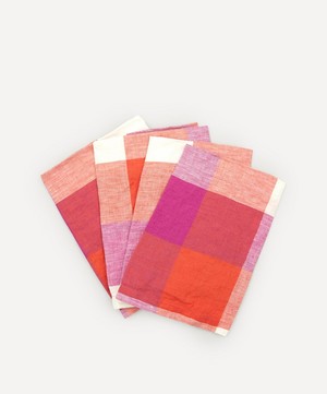 Society of Wanderers - Sherbet Check 50x50cm Napkins Set of Four image number 0