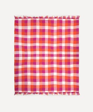Society of Wanderers - Sherbet Check Ruffle Double Flat Sheet image number 1