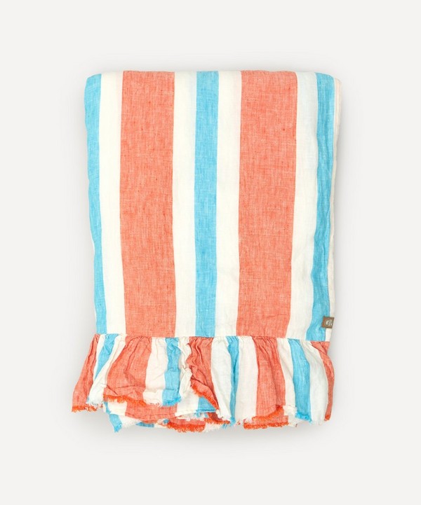 Society of Wanderers - Candy Stripe Ruffle Double Flat Sheet image number null