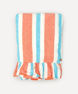 Society of Wanderers - Candy Stripe Ruffle Double Flat Sheet image number 0