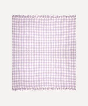 Society of Wanderers - Lilac Gingham Ruffle Double Flat Sheet image number 1