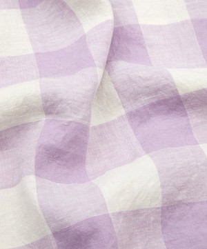 Society of Wanderers - Lilac Gingham Ruffle Double Flat Sheet image number 2