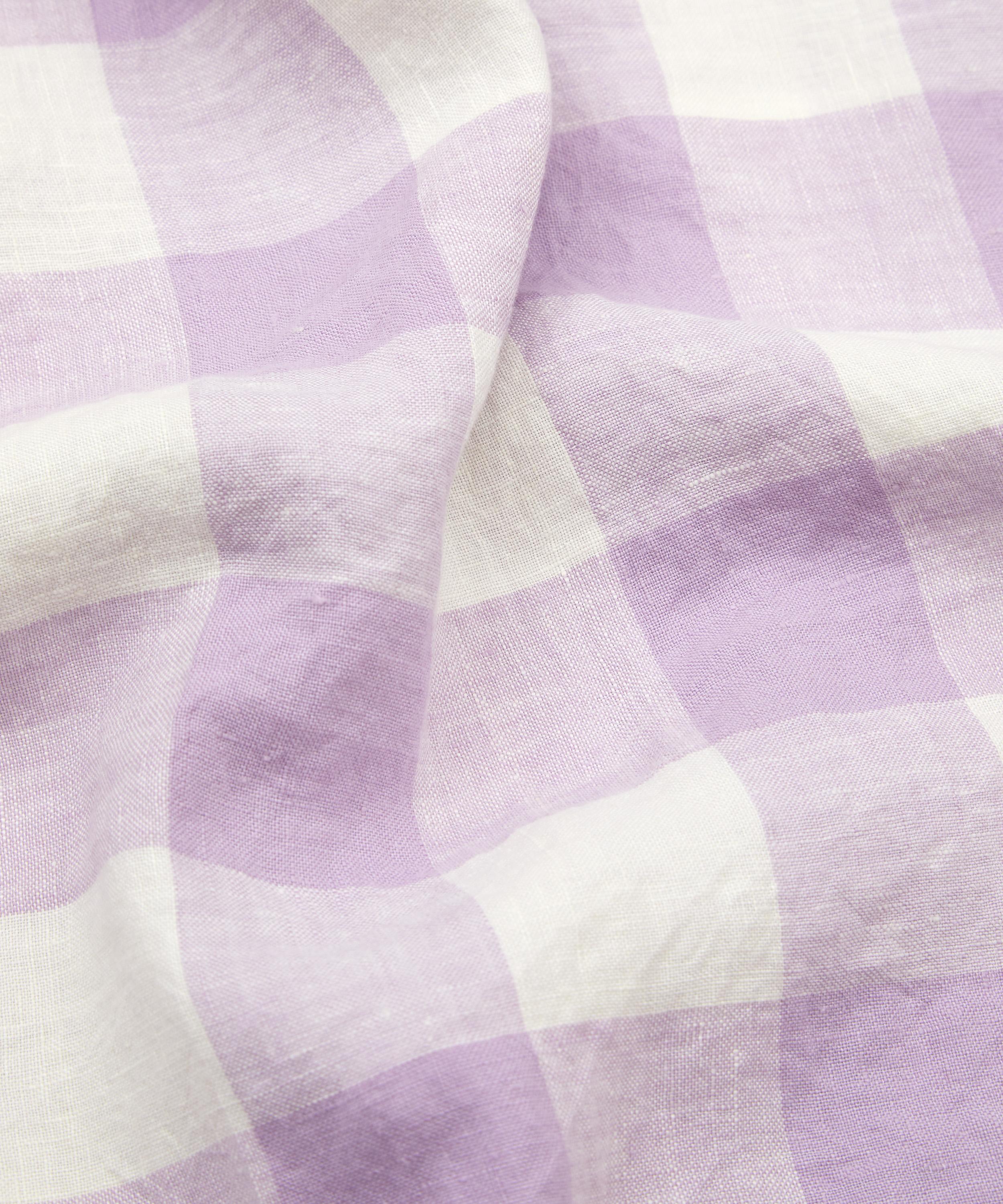 Society of Wanderers - Lilac Gingham Ruffle Double Flat Sheet image number 2