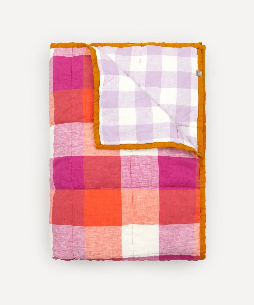 Society of Wanderers - Sherbet and Lilac Gingham Double Sided Standard Quilt