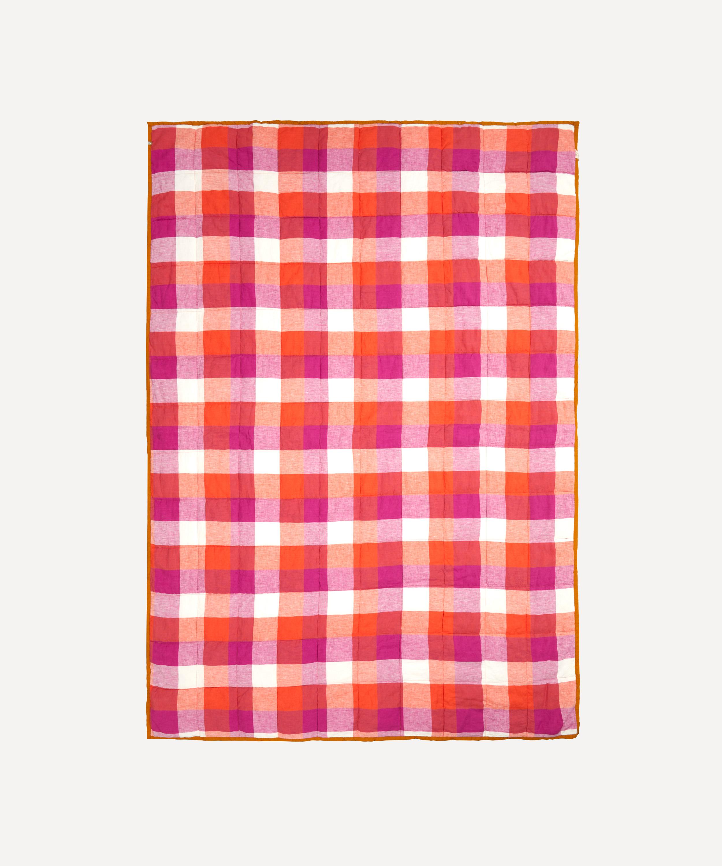 Society of Wanderers - Sherbet and Lilac Gingham Double Sided Standard Quilt image number 1
