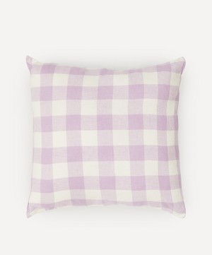 Society of Wanderers - Lilac Gingham Cushion Cover image number 0