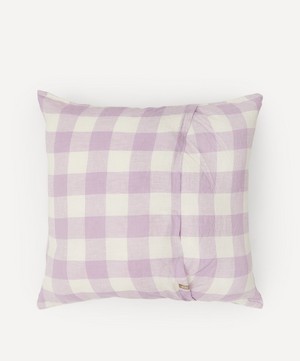 Society of Wanderers - Lilac Gingham Cushion Cover image number 1