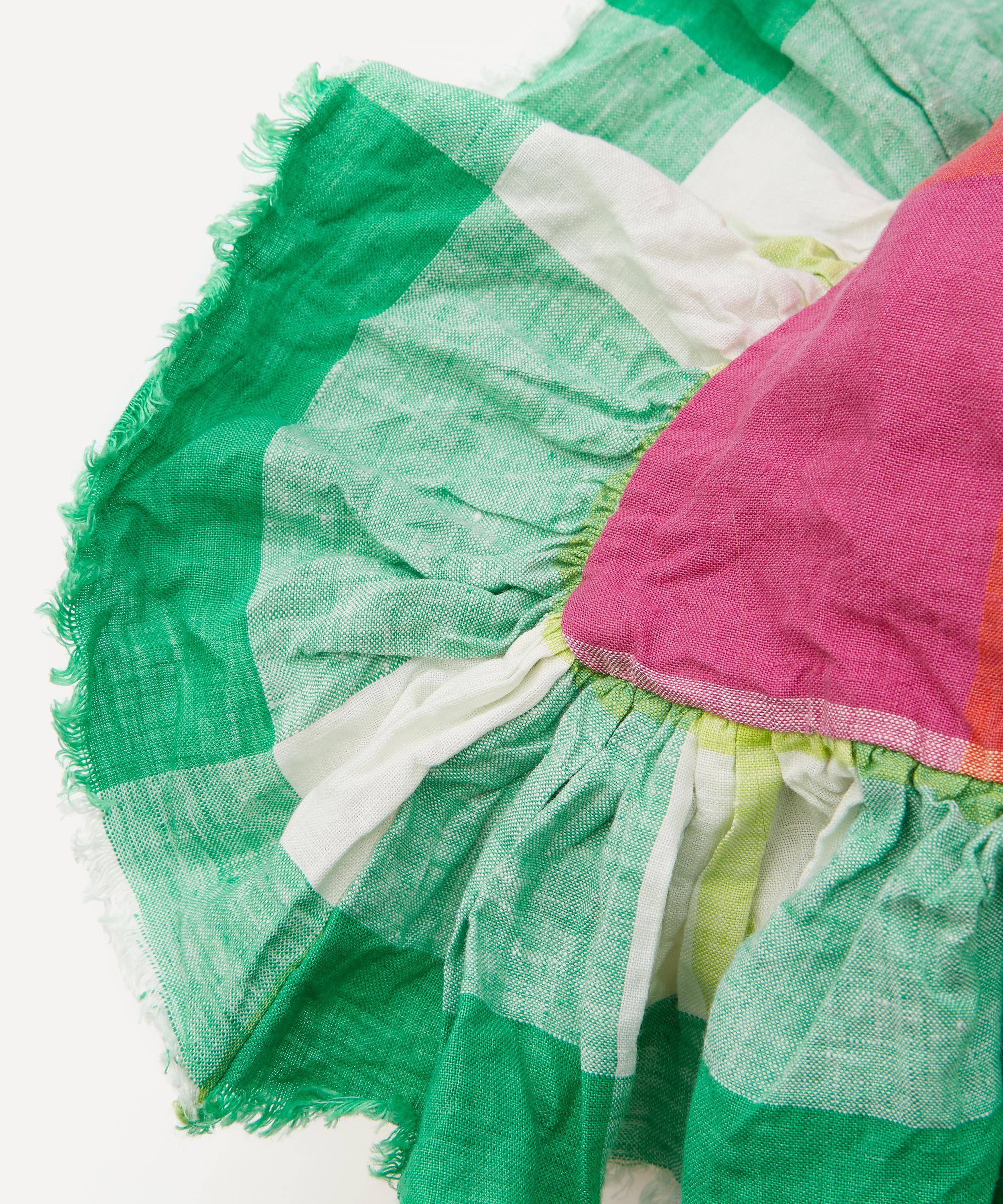 Society of Wanderers - Sherbet Check Ruffle Cushion Cover image number 2
