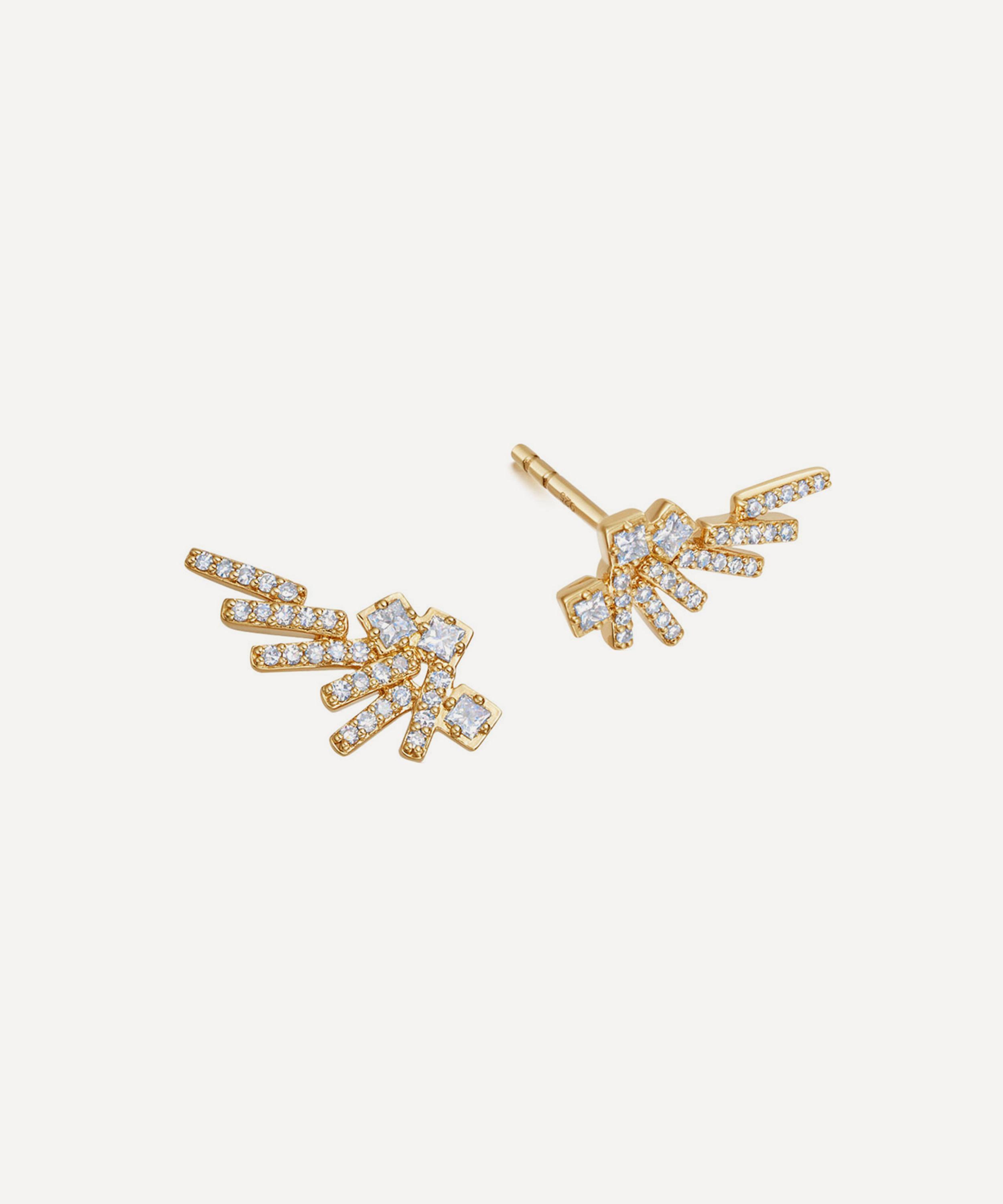 Astley Clarke - 14ct Gold Comet Flare Diamond Stud Earrings image number 2