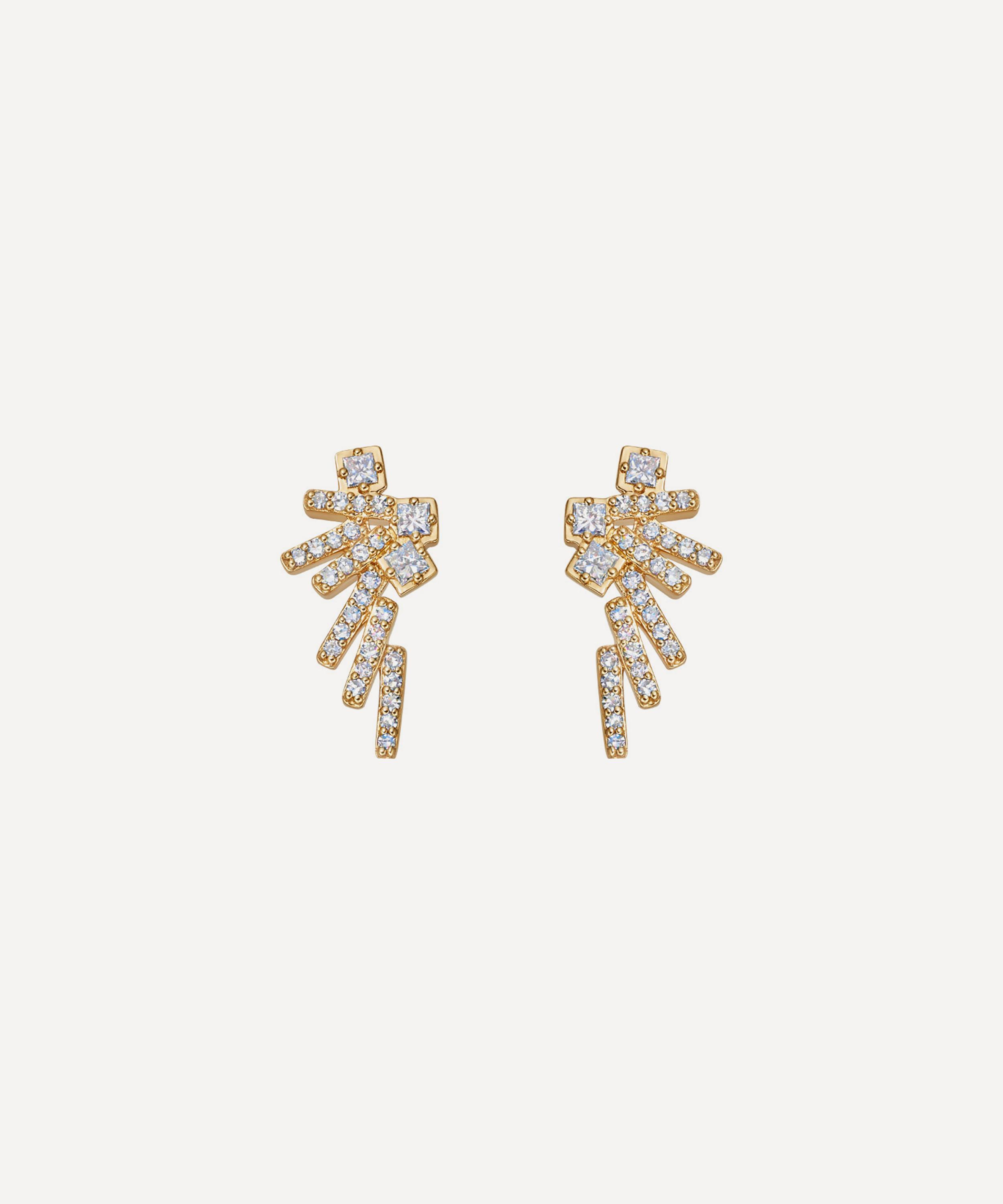 Astley Clarke - 14ct Gold Comet Flare Diamond Stud Earrings image number 4