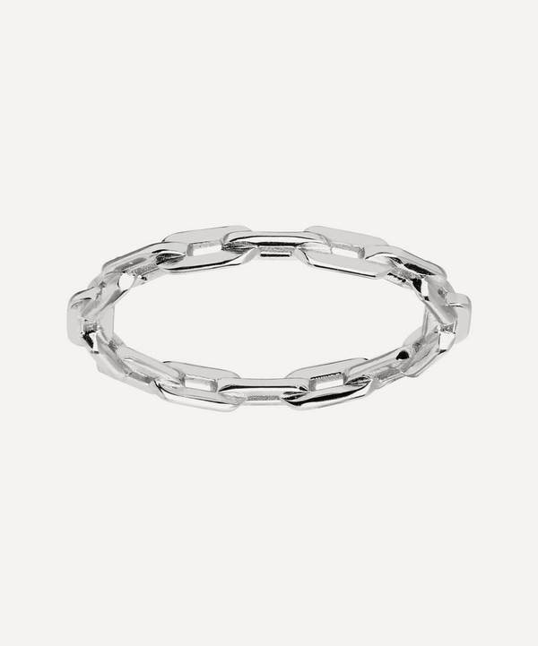 Maria Black - White Rhodium-Plated Gemma Chain Ring image number null