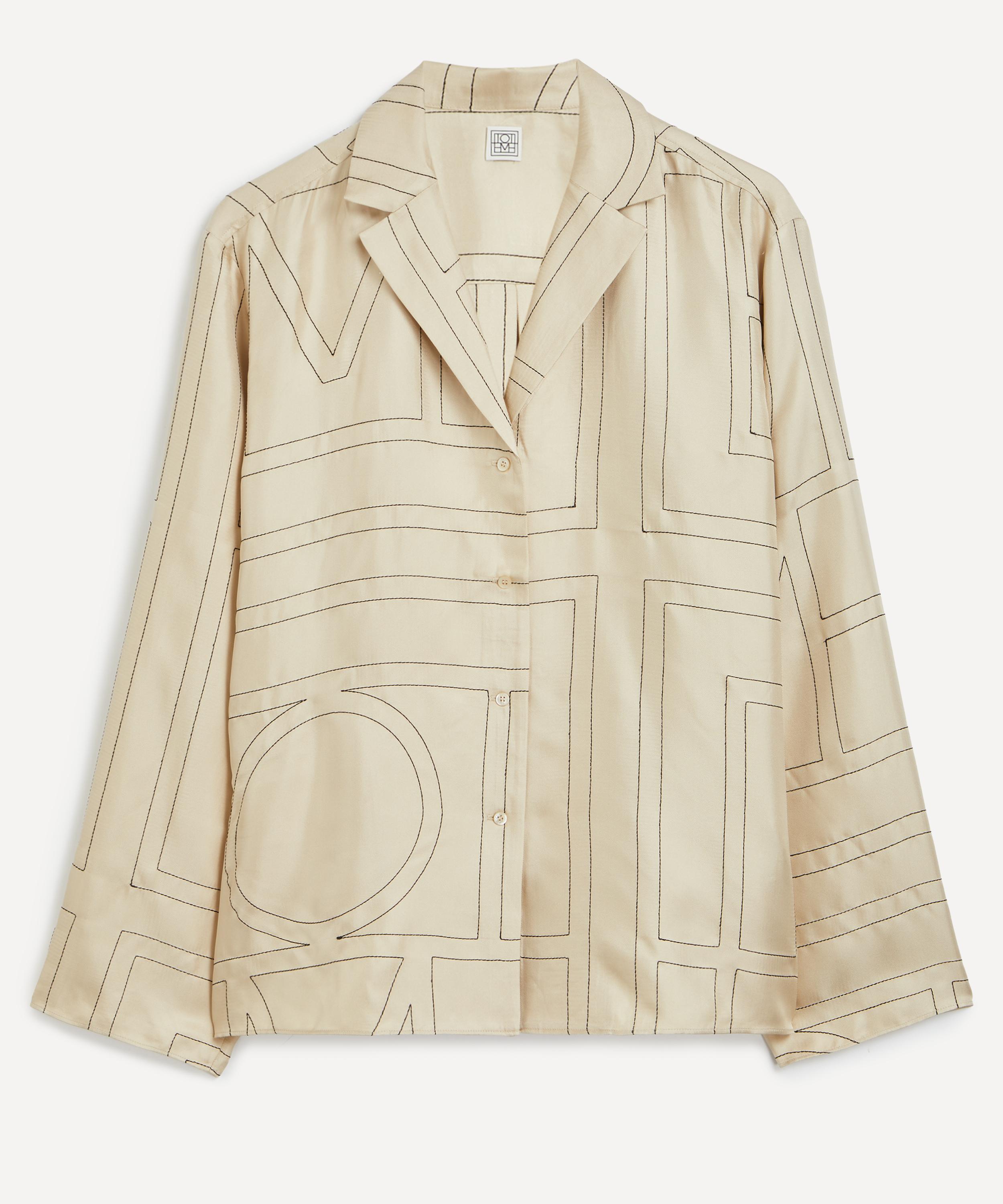 Toteme - Monogram Silk Pyjama Shirt image number 0