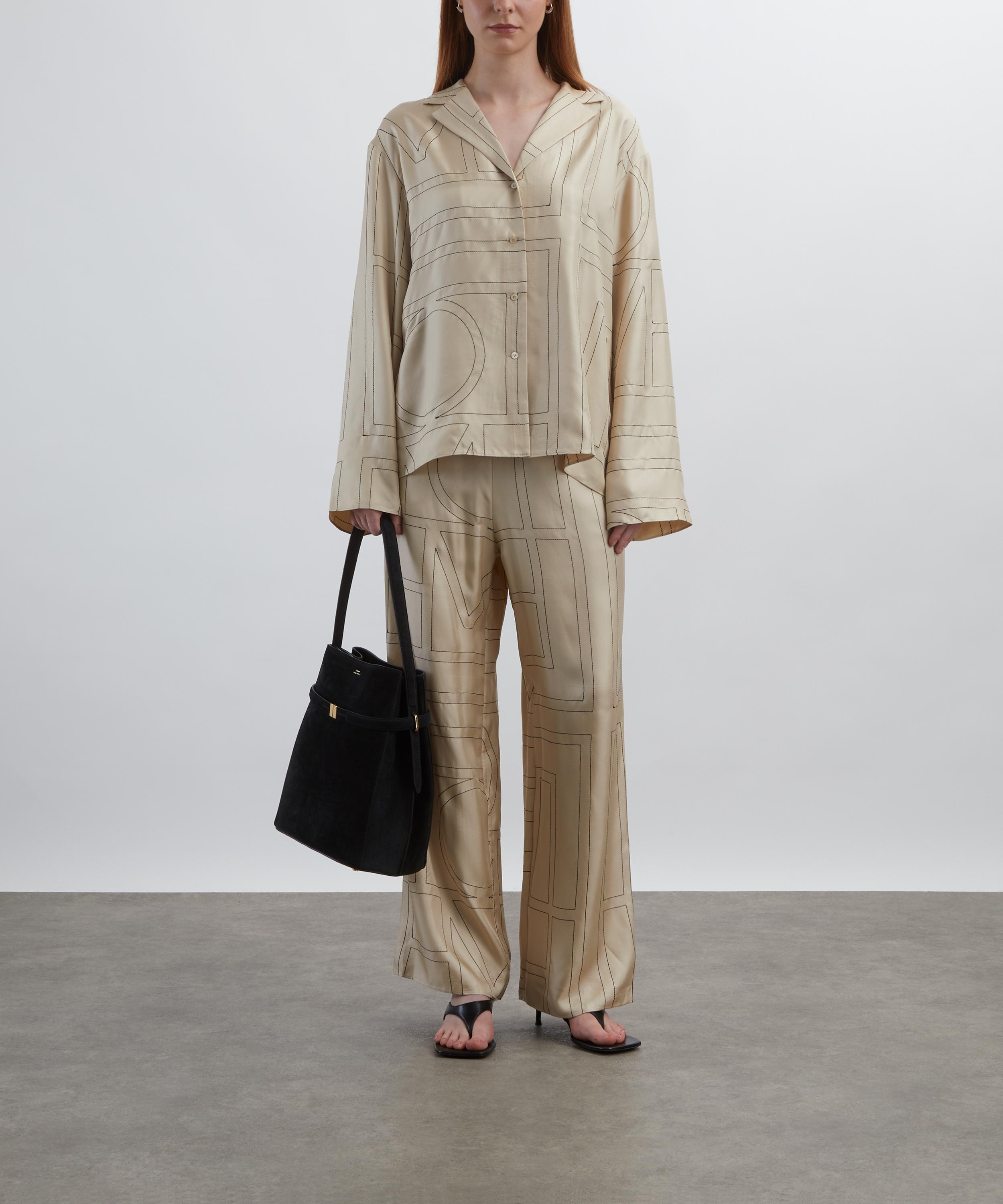 Toteme - Monogram Silk Pyjama Shirt image number 1