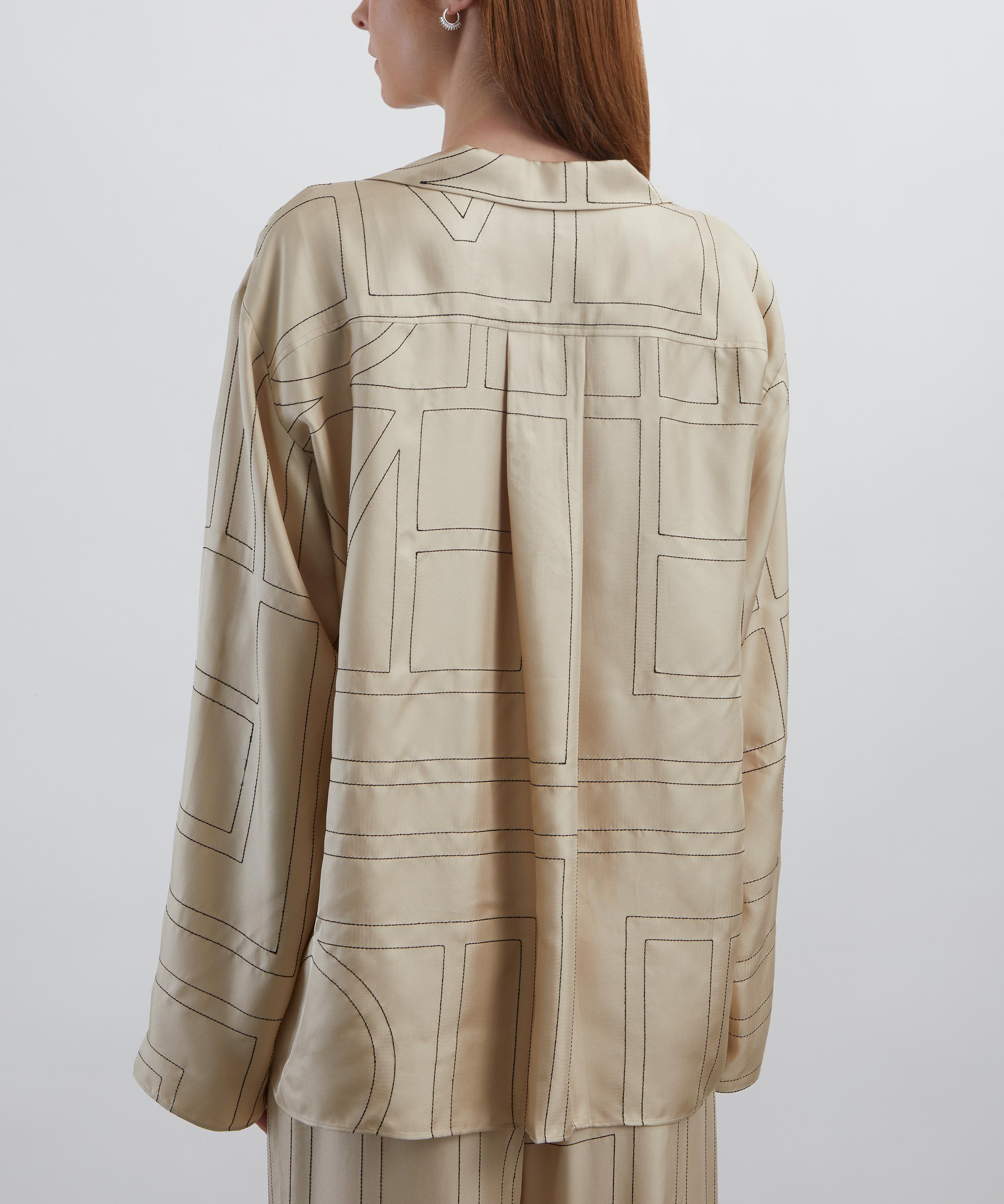 Toteme - Monogram Silk Pyjama Shirt image number 3