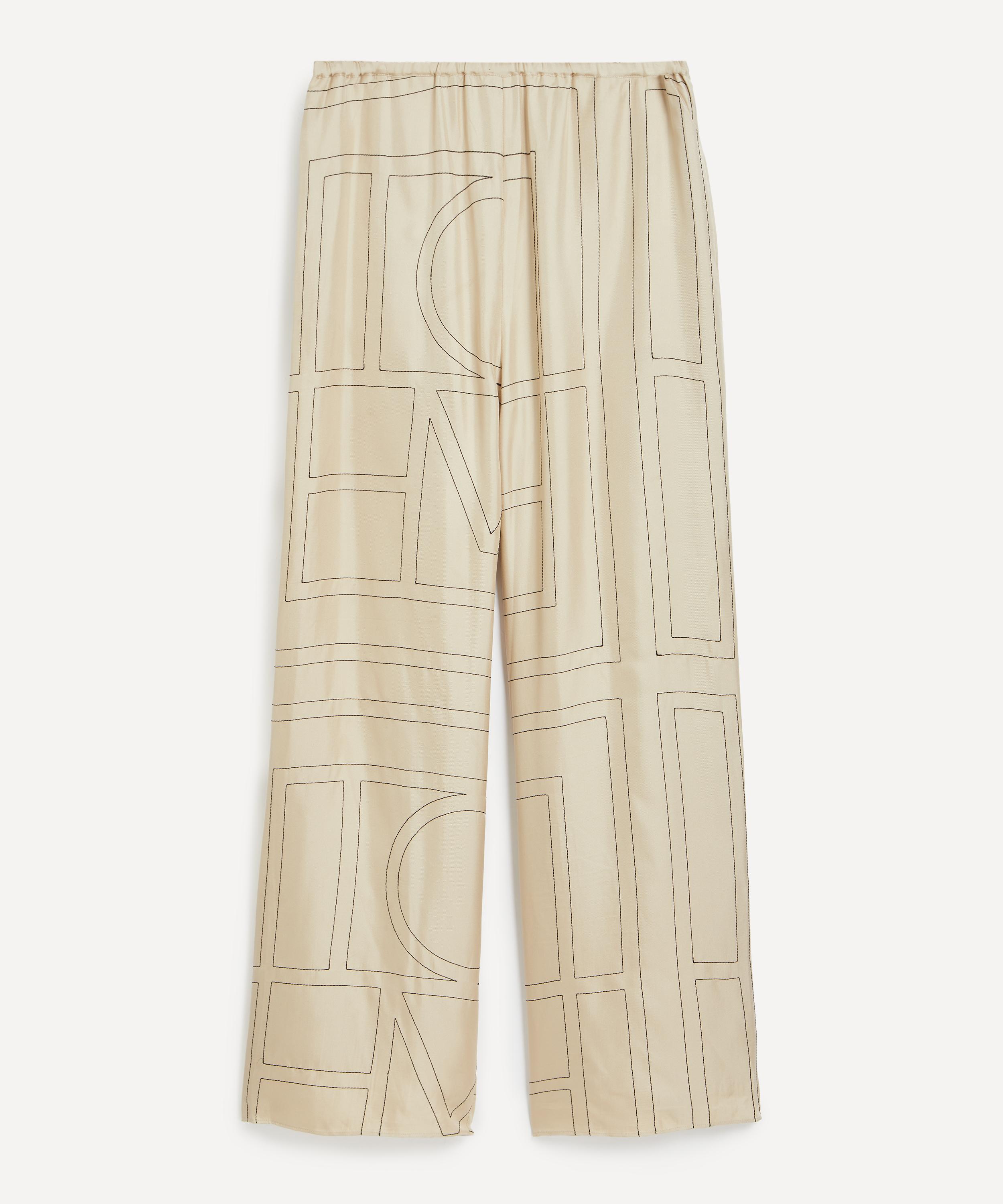Toteme - Monogram Silk Pyjama Bottoms image number 0