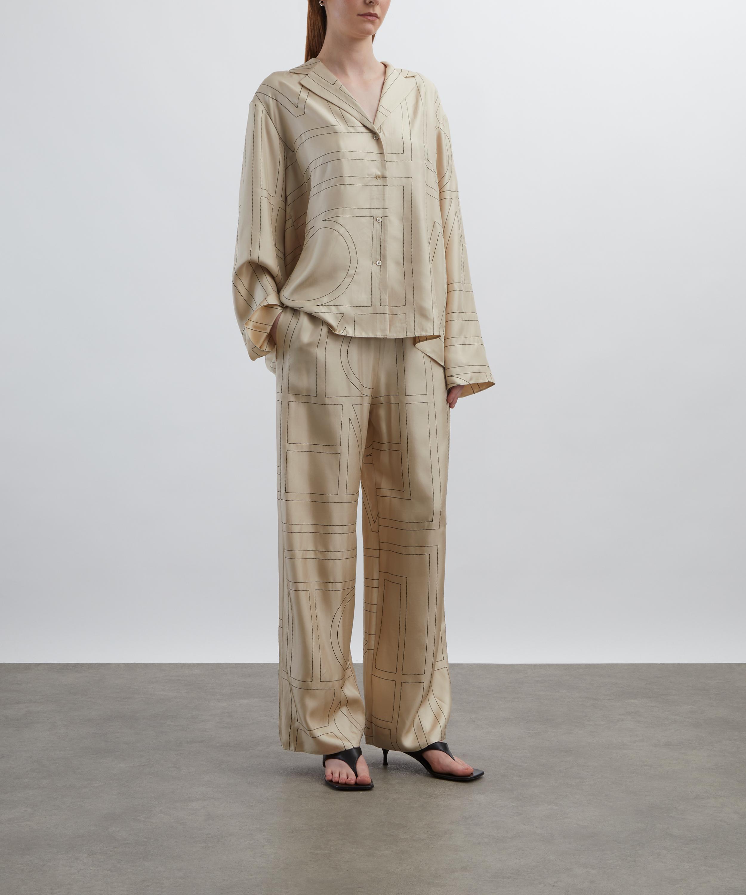 Toteme - Monogram Silk Pyjama Bottoms image number 1