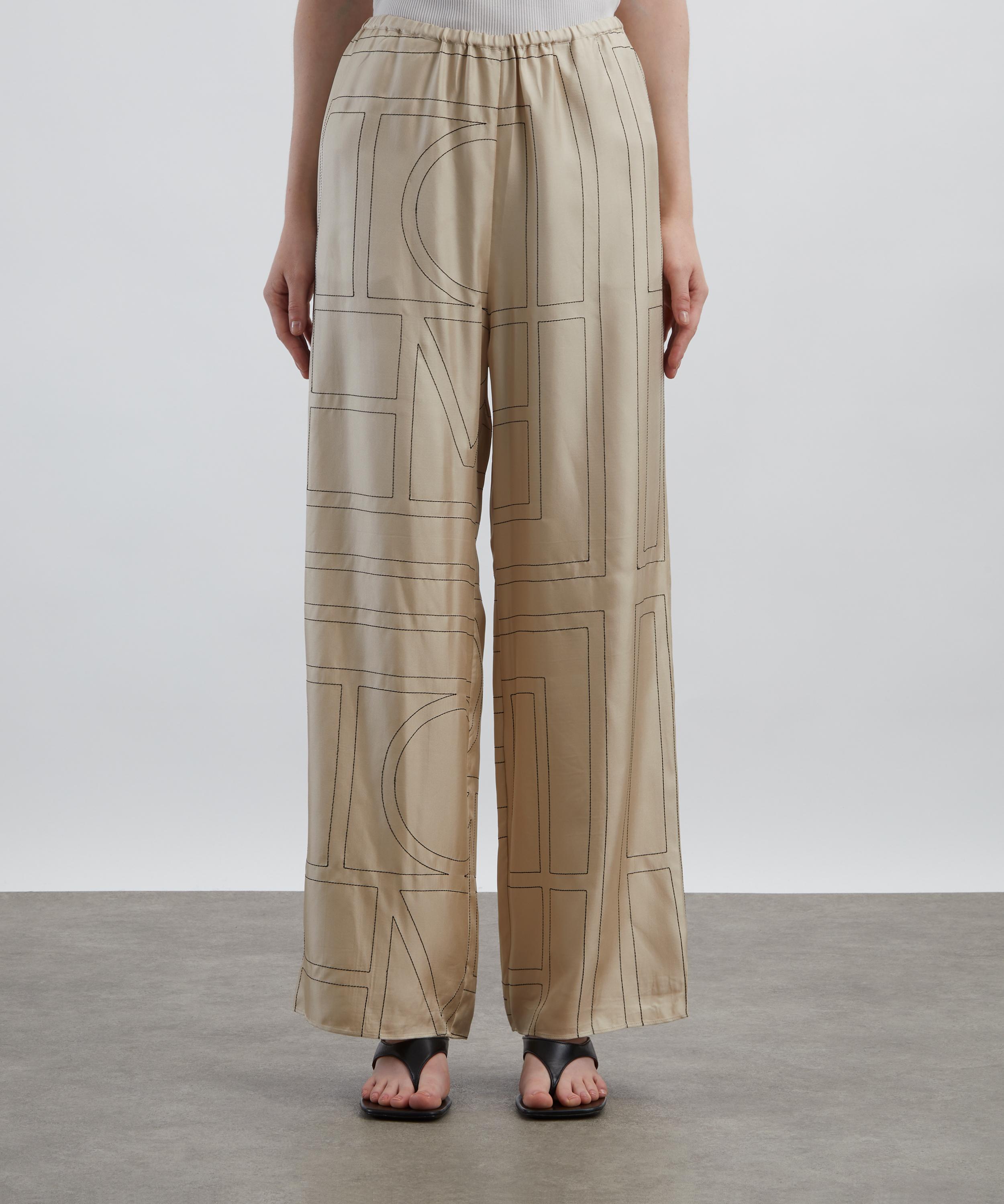 Toteme - Monogram Silk Pyjama Bottoms image number 2