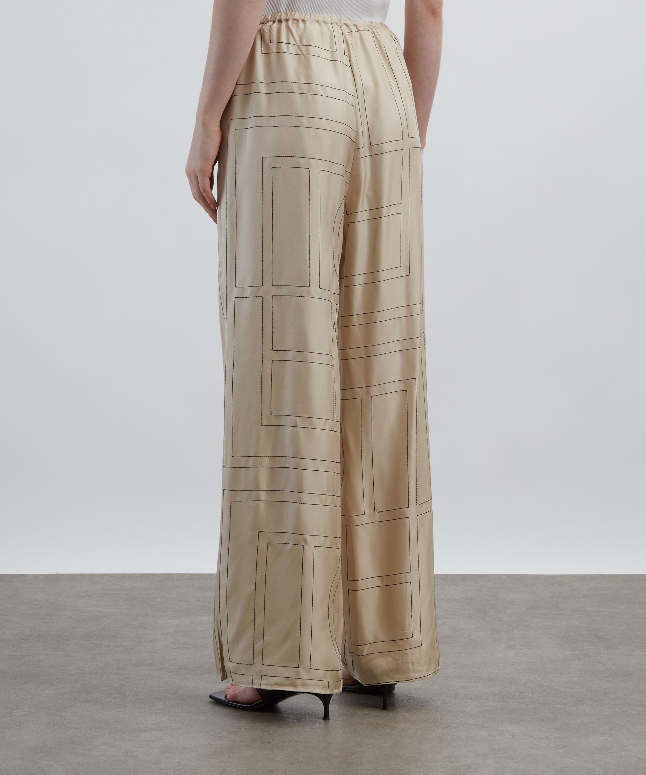 Toteme - Monogram Silk Pyjama Bottoms image number 3