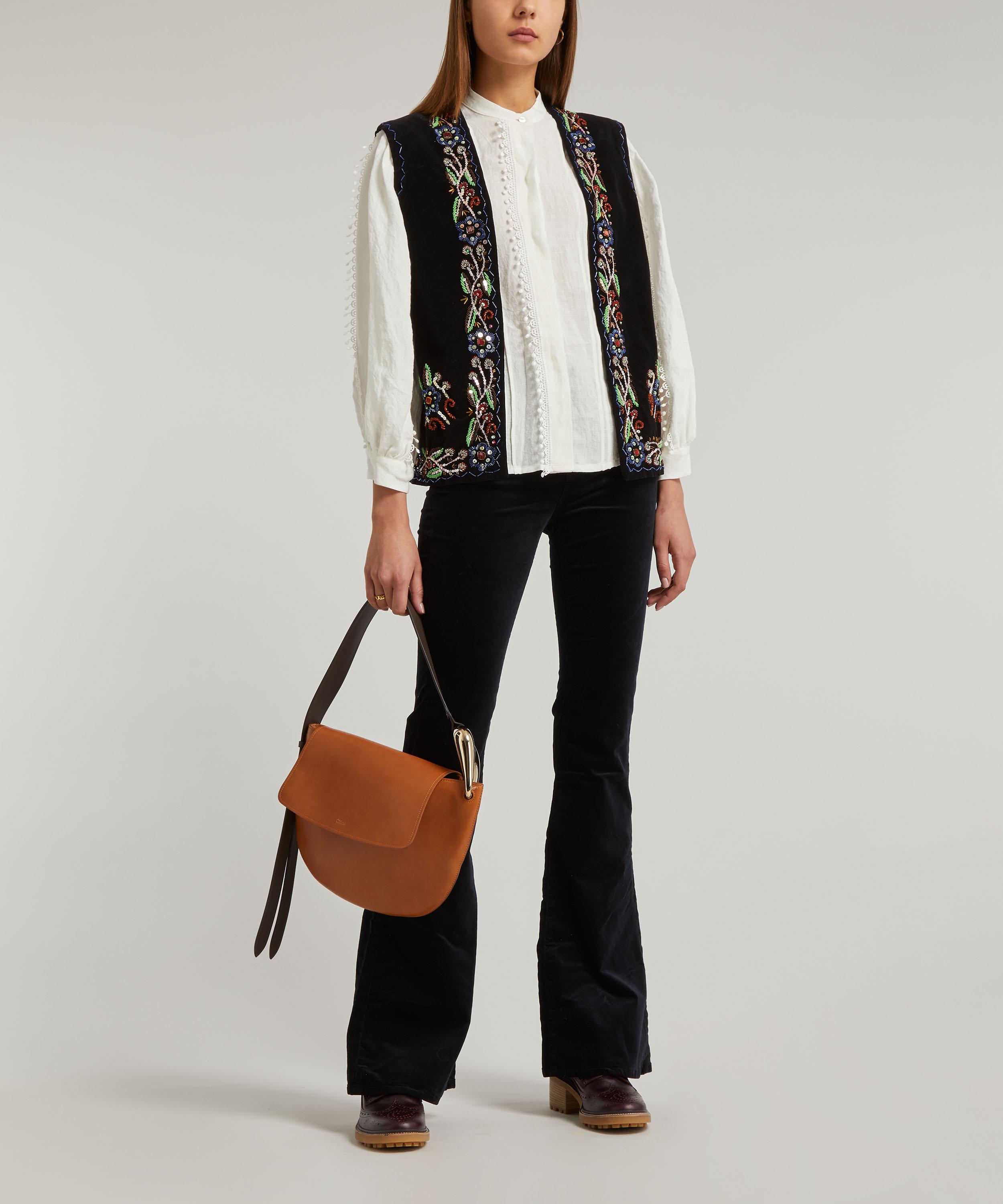Designer Vintage - 40’s Couture Floral Beaded Velvet Waistcoat image number 2