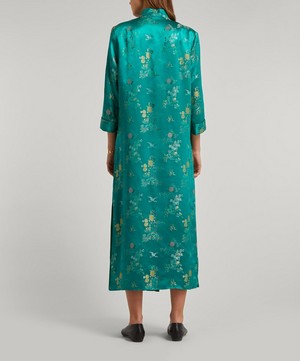 Designer Vintage - 50’s Couture Green Silk Oriental Coat image number 3