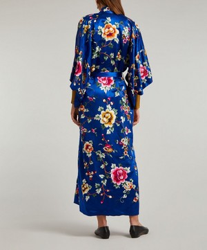 Designer Vintage - 50’s Couture Blue Silk Oriental Coat image number 3